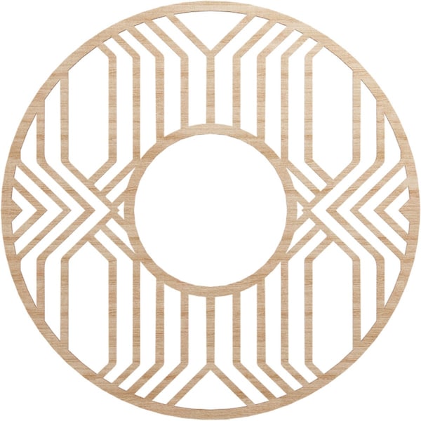 Ekena Millwork Empire Wood Fretwork Pierced Ceiling Medallion, Alder, 38"OD x 13 7/8"ID x 3/8"T CMWP38X38X0375EPAL - main